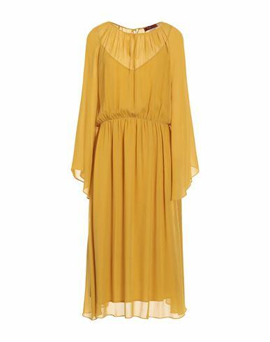 Max Mara Studio Woman Midi dress Yellow Silk Cover