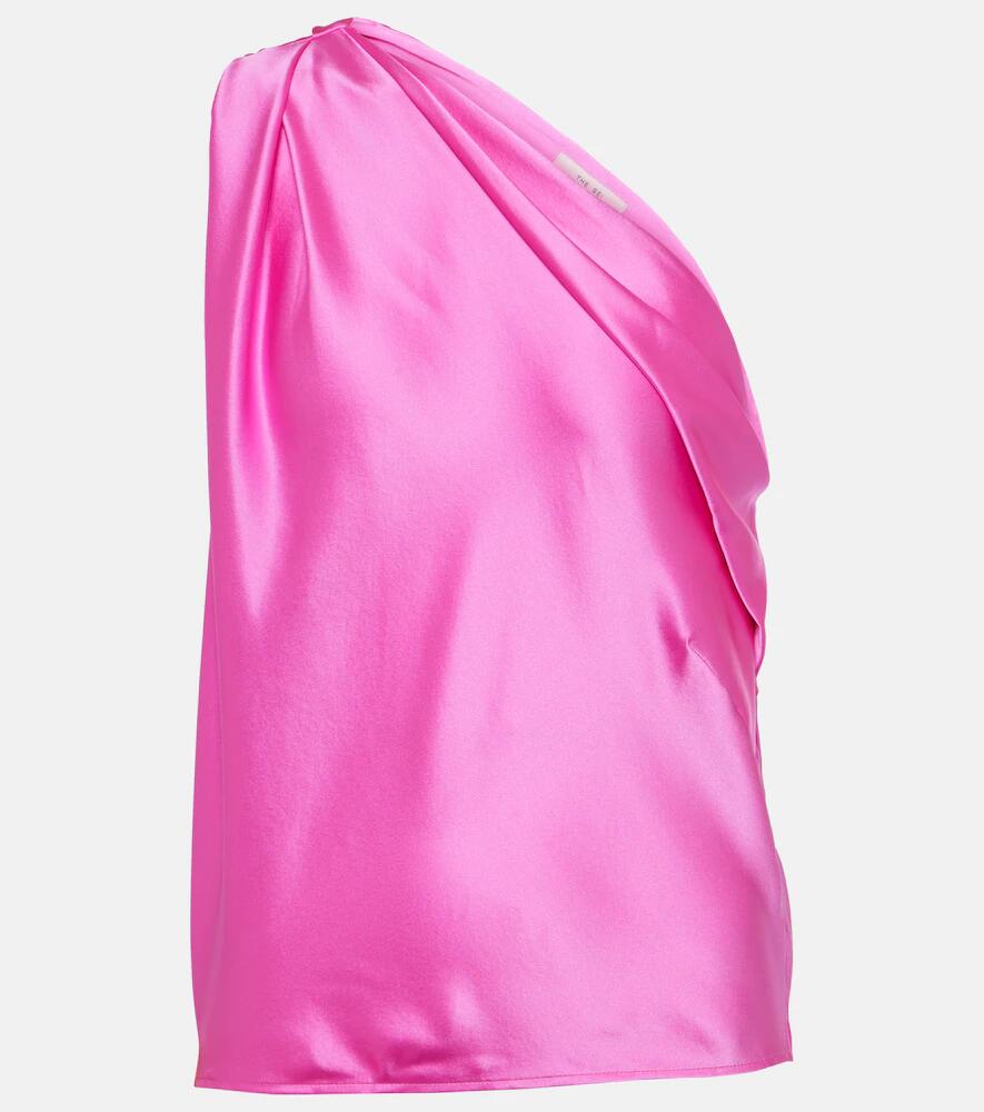 The Sei Draped silk satin top Cover