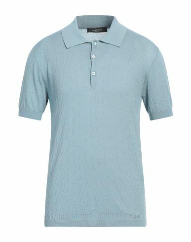 Versace Man Sweater Sky blue Silk, Cotton, Viscose Cover