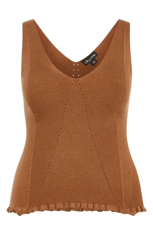 City Chic Sammie Rib Sweater Tank in Deep Tobacco Cover