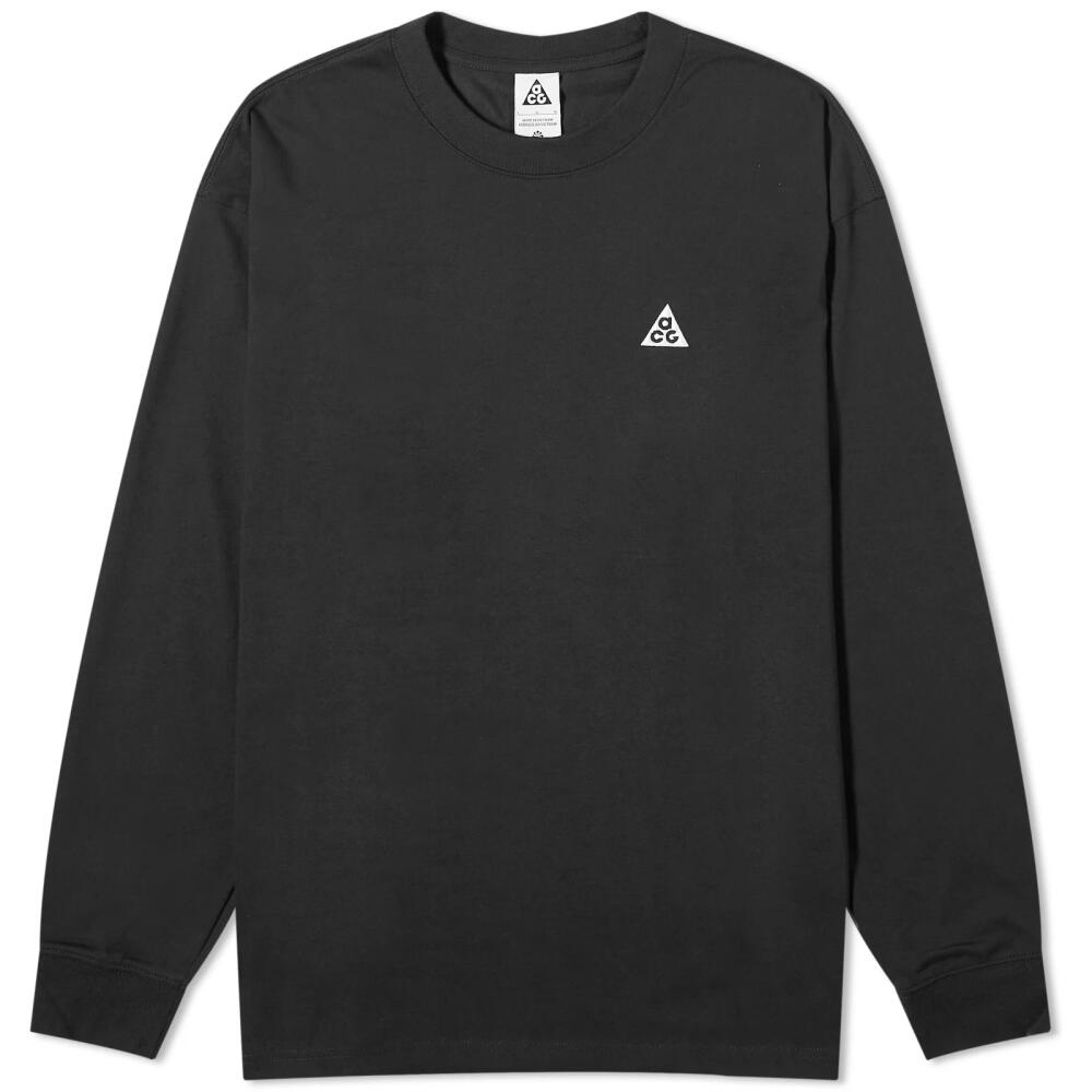 Nike Men's ACG Long Sleeve Logo T-Shirt in Black Cover