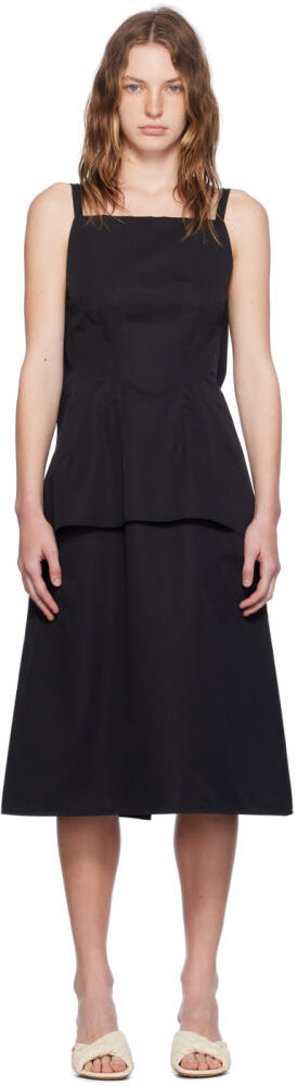 Jil Sander Black Square Neck Midi Dress Cover