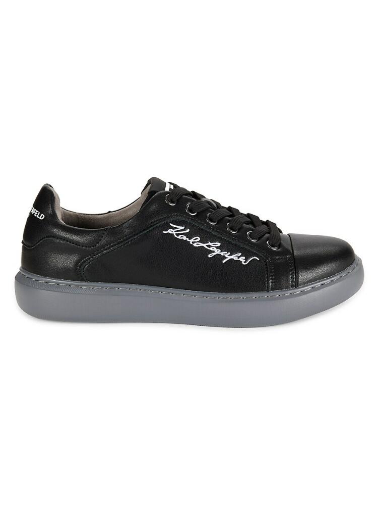 Karl Lagerfeld Paris Men's Low Top Leather Sneakers - Black Cover