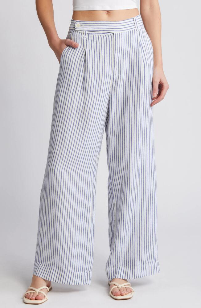 Madewell The Harlow Wide Leg Linen Pants in Bluestone Cover