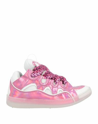 Lanvin Man Sneakers Pink Polyester, Calfskin, Elastane Cover