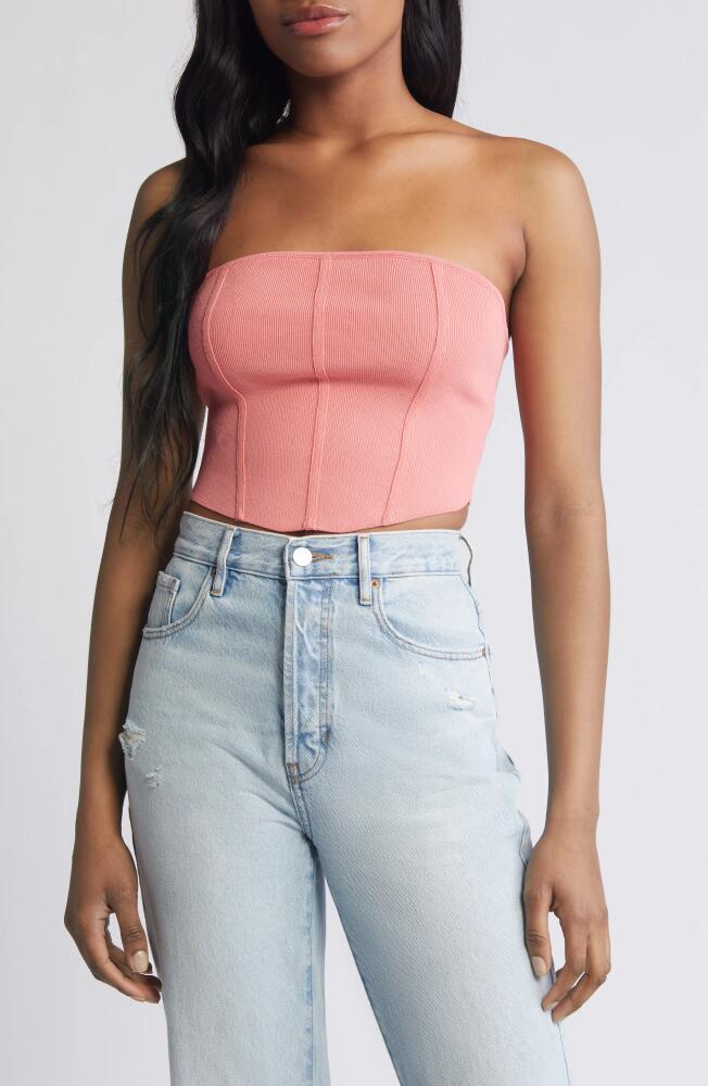 PacSun LA Hearts Bridgette Corset Sweater Tube Top in Peach Blossom Cover