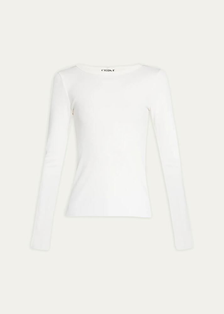 Eterne Long-Sleeve Fitted Crewneck Top Cover