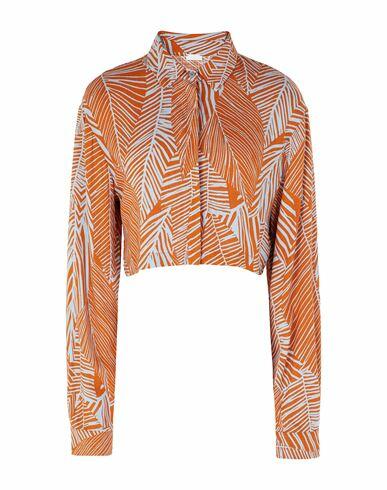 8 By Yoox Printed Viscose Crop Chemisier Woman Shirt Rust Viscose Cover