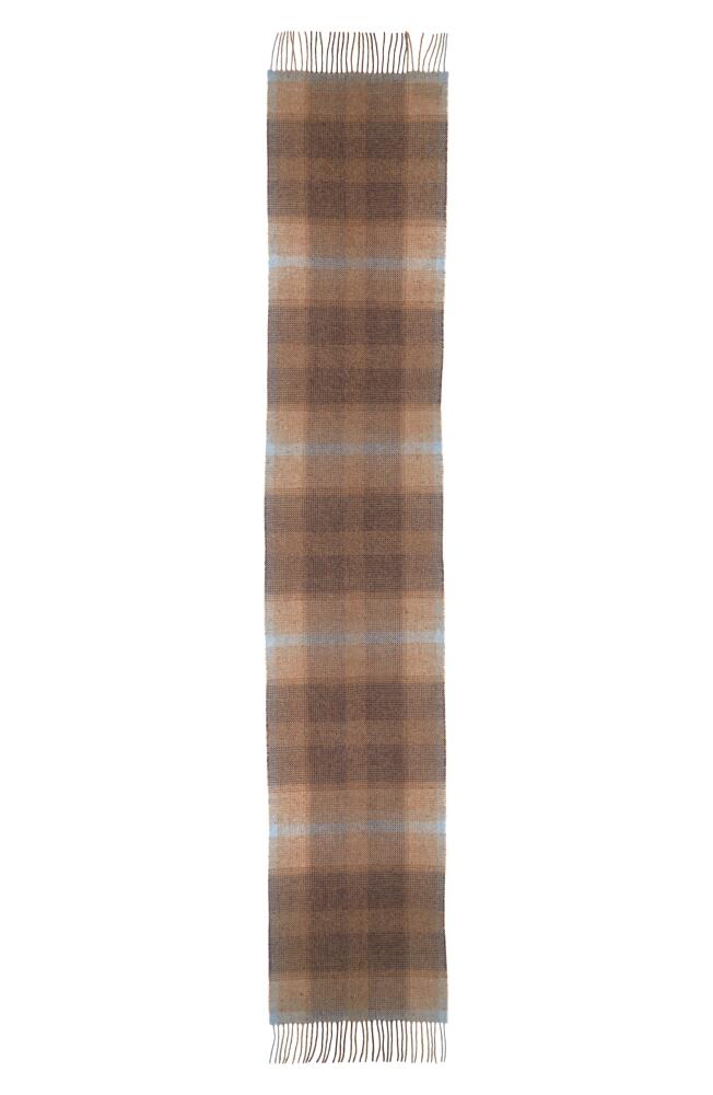 Johnstons of Elgin Blurred Check Cashmere & Silk Fringe Scarf in Camel Cover