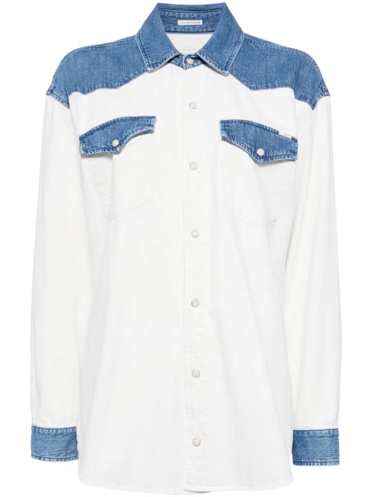 MOTHER The Tycoon Combo denim shirt - White Cover