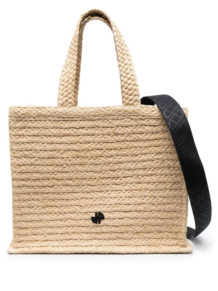 Patou JP raffia tote bag - Neutrals Cover