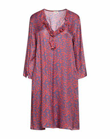 Her Shirt Her Dress Woman Midi dress Red Viscose, Silk Cover