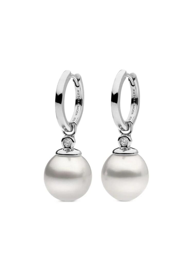 AUTORE MODA 9kt white gold Allegra South Sea Pearl earrings - Silver Cover