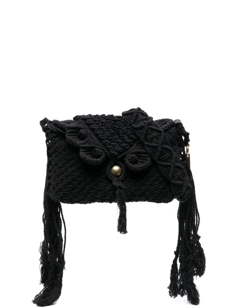 ISABEL MARANT fringed crochet shoulder bag - Black Cover