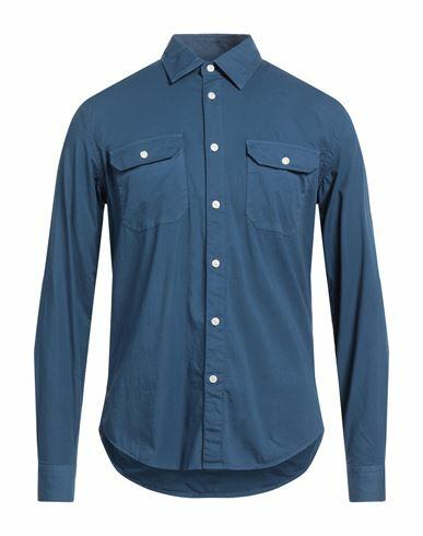 North Sails Man Shirt Slate blue Cotton, Elastane Cover