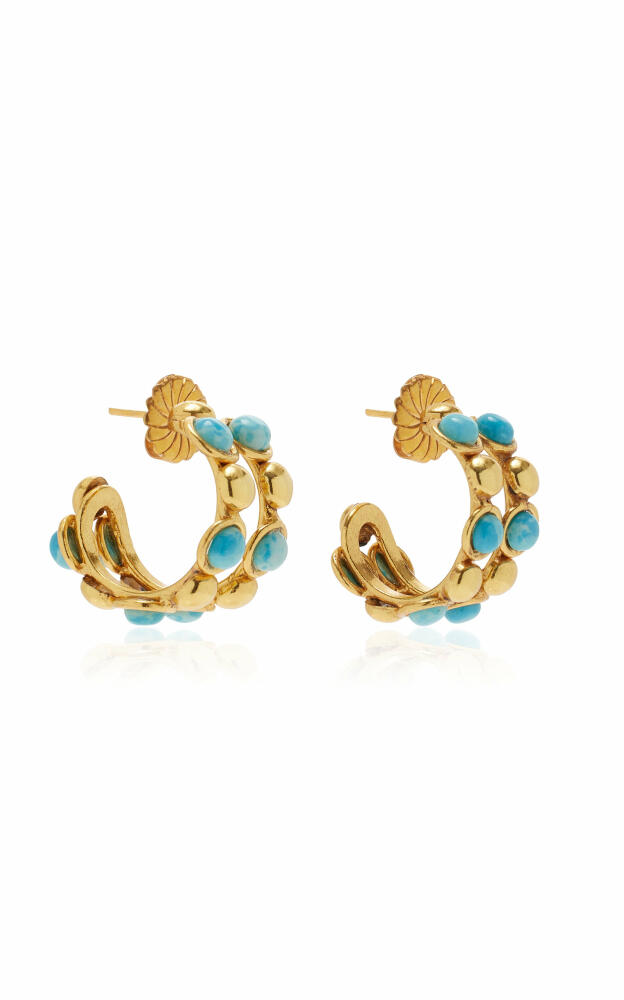 Sylvia Toledano - Mini Crole 22K Gold-Plated Larimar Hoop Earrings - Blue - Gifts For Her Cover