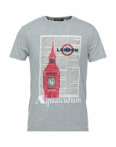 Aquascutum Man T-shirt Light grey Cotton, Elastane Cover