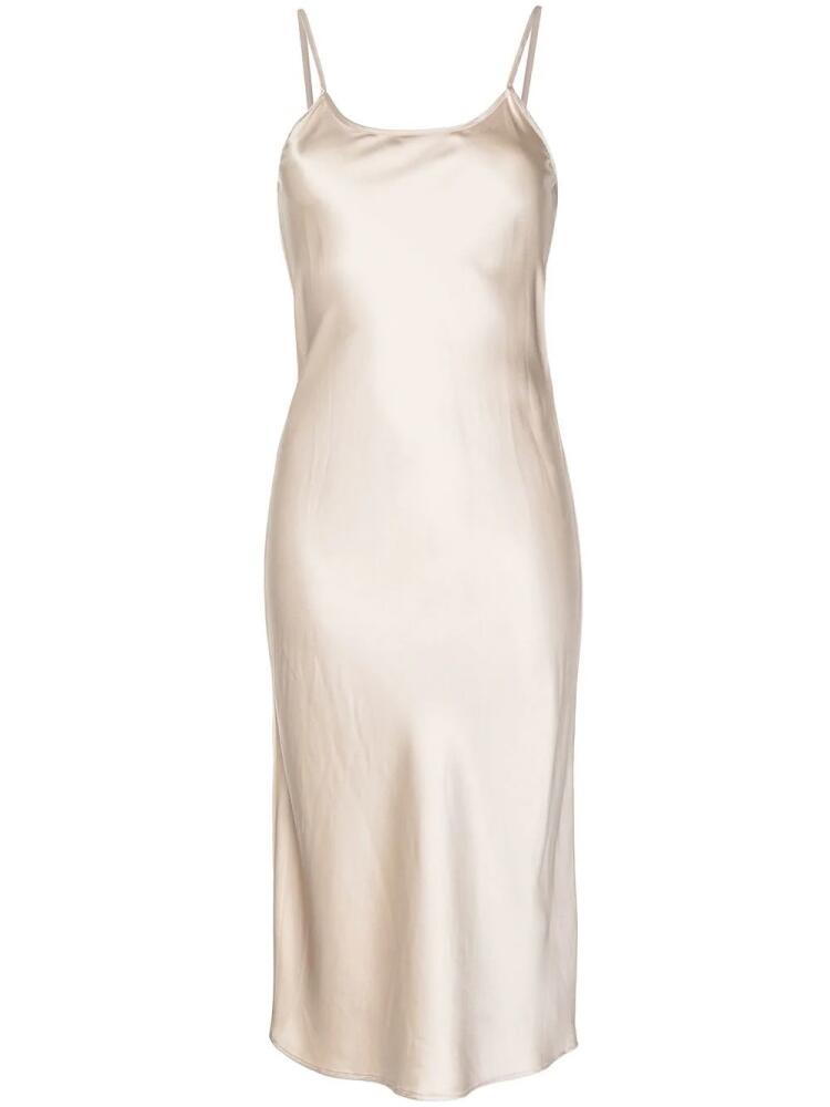 VOZ silk-satin midi slip dress - Neutrals Cover