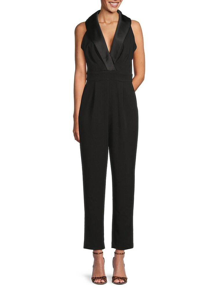 Eliza J Women's Tuxedo Crop Jumpsuit - Black Cover