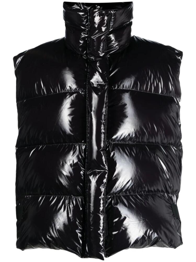 MSGM glossy padded zip-up gilet - Black Cover