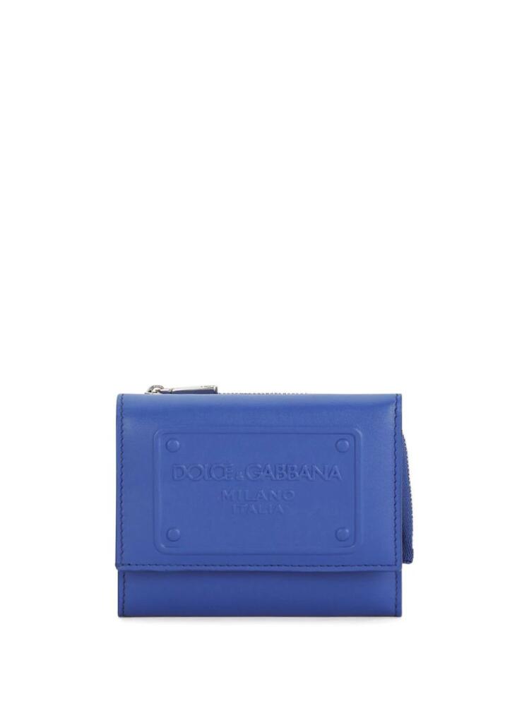 Dolce & Gabbana logo-embossed leather wallet - Blue Cover