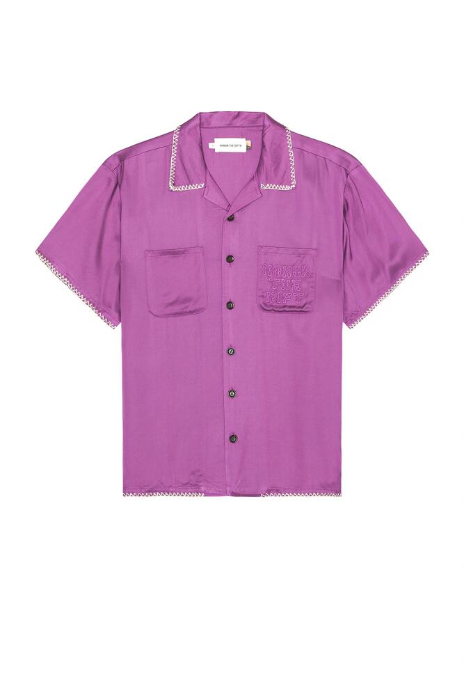 Honor The Gift Blanket Stitch Woven Shirt in Purple Cover