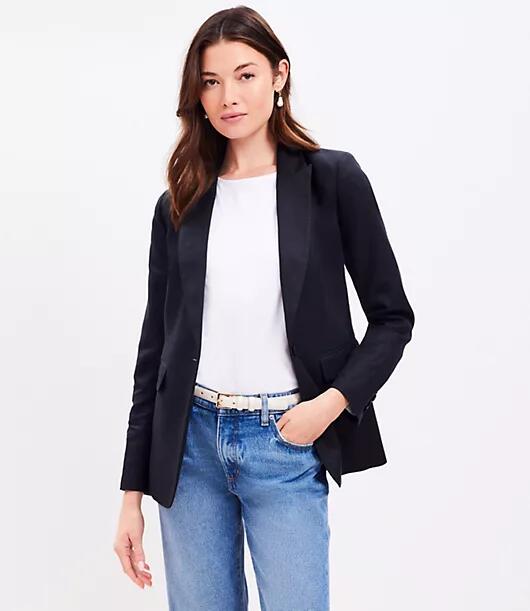 Loft Petite Peak Lapel Modern Blazer Cover