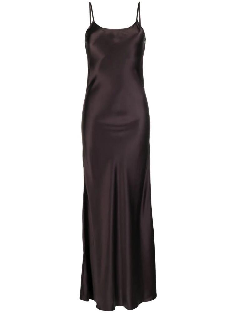 VOZ liquid silk slip dress - Brown Cover