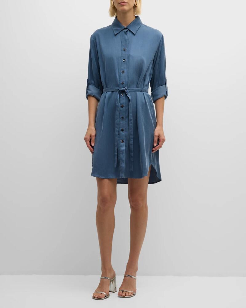 Finley Carter Belted Cupro-Cotton Shirtdress Cover