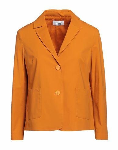 Niū Woman Blazer Orange Cotton, Elastane Cover