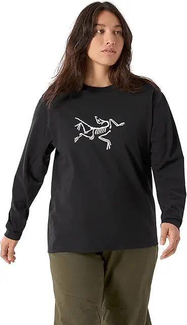 Arc'teryx Archaeopteryx Logo Long Sleeve (Black) Women's Clothing Cover