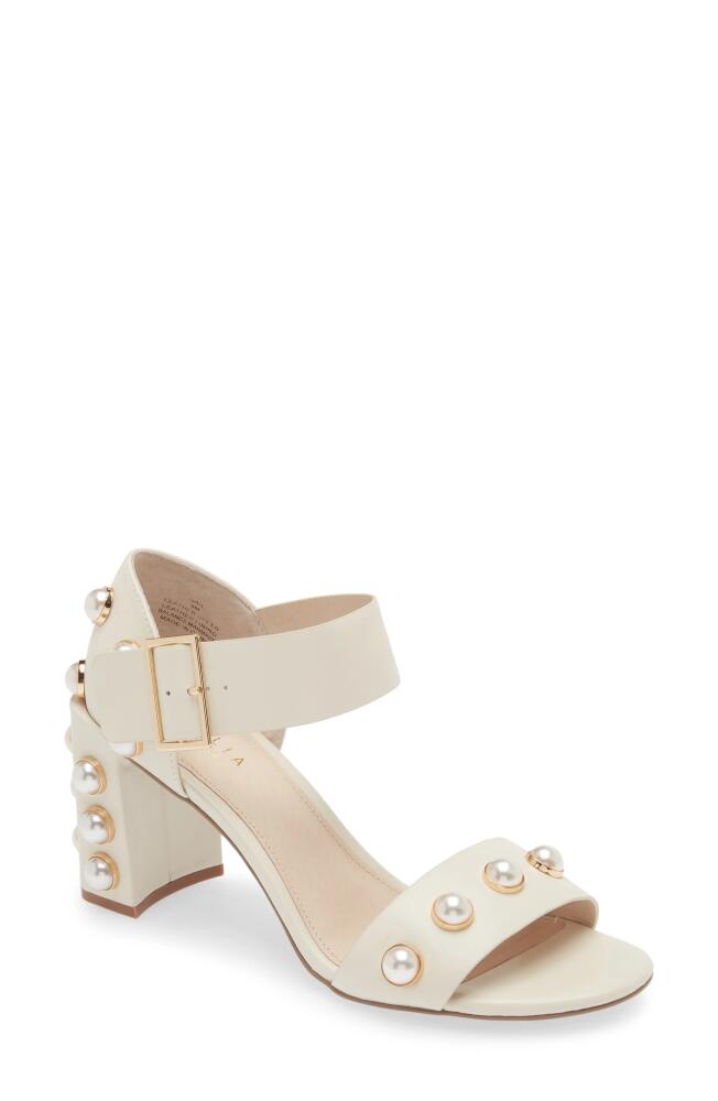 Cecelia New York Gail Stud Sandal in Beige With Pearl Cover