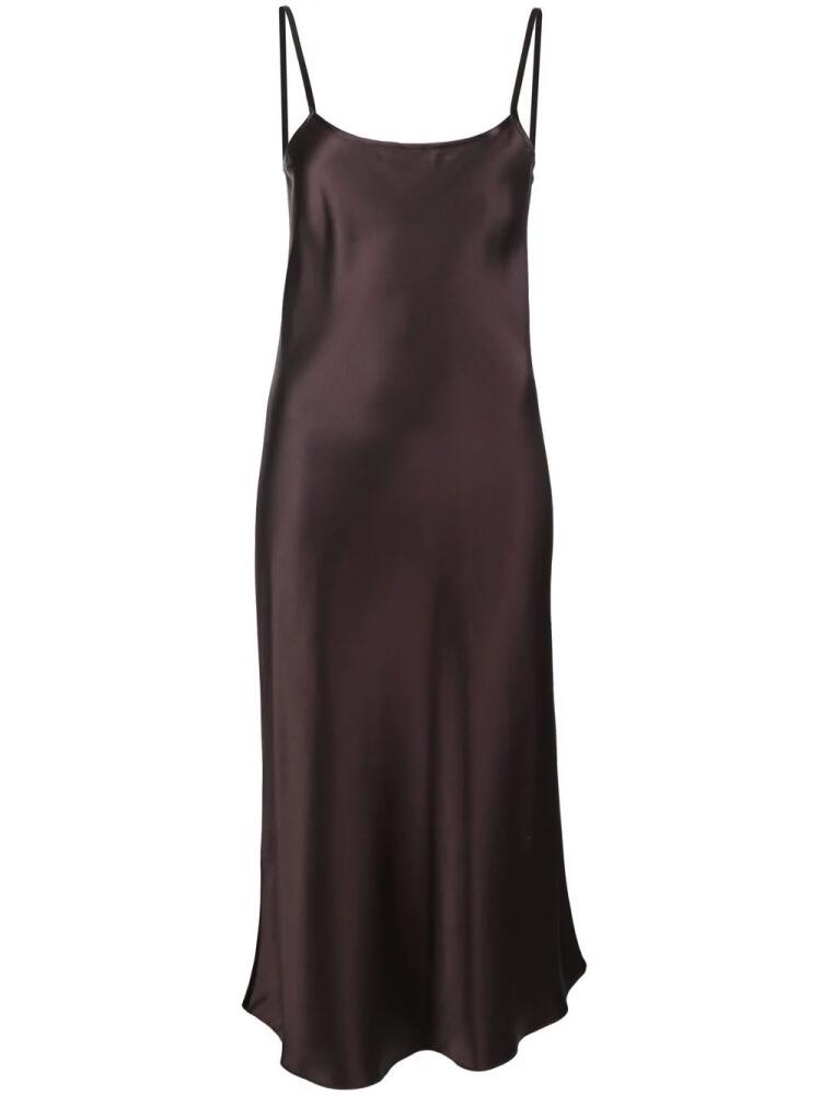 VOZ satin midi slip dress - Brown Cover