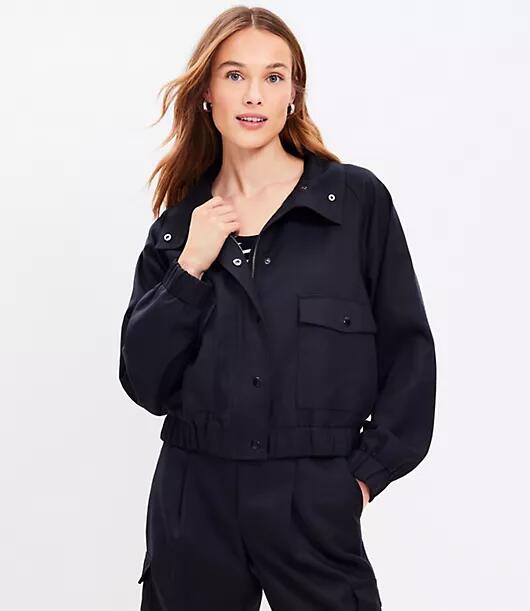 Loft Petite Fluid Bomber Jacket Cover