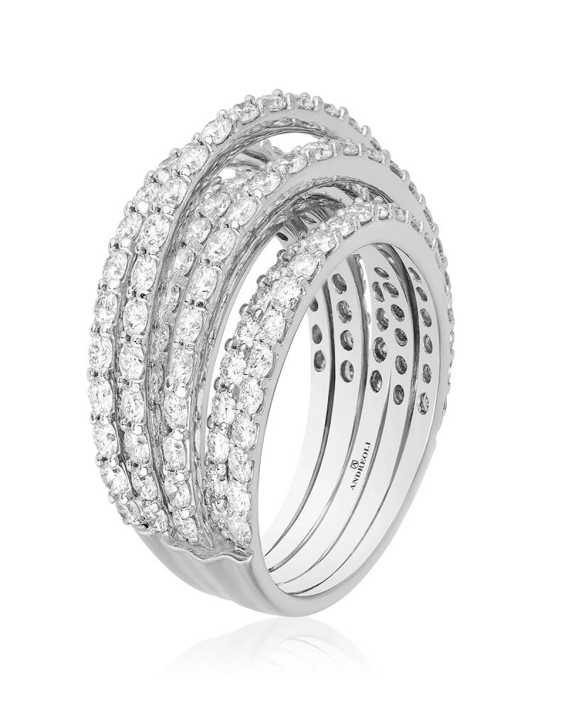 Andreoli 18K White Gold 8 Row Diamond Ring Cover