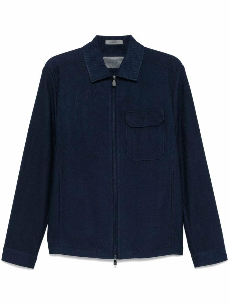 Corneliani textured shirt jacket - Blue Cover