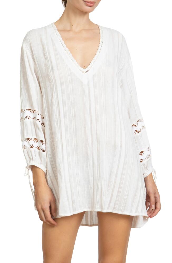 Robin Piccone Jo Long Sleeve Cover-Up Tunic in Ecru Cover