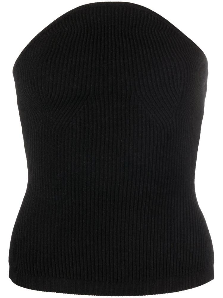 KHAITE Jericho ribbed knit top - Black Cover