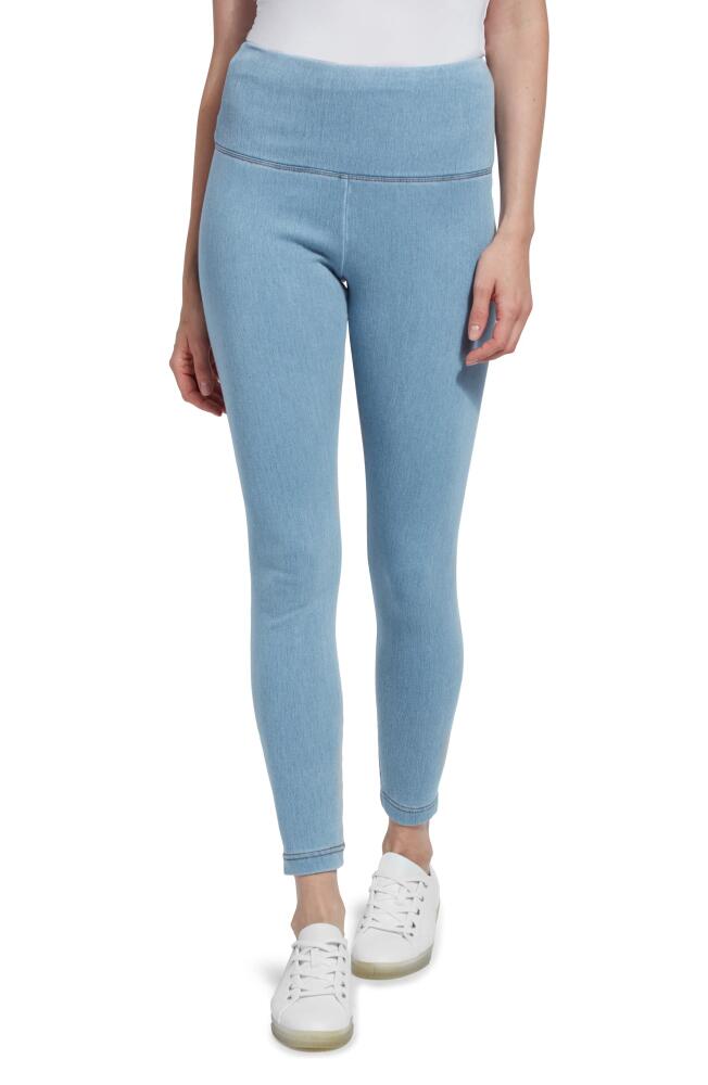 Lyssé High Waist Denim Leggings in Bleach Blue Cover