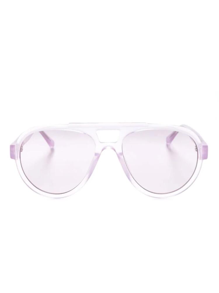 Linda Farrow Jurgen navigator-frame sunglasses - Purple Cover