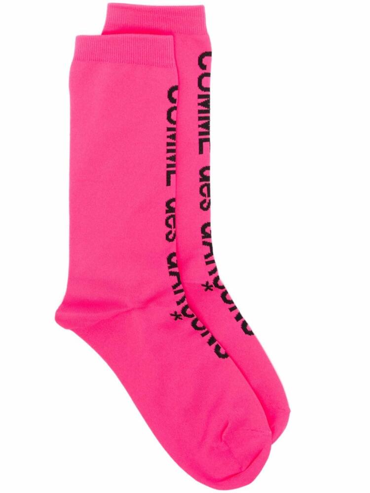 Comme Des Garçons logo-intarsia socks - Pink Cover