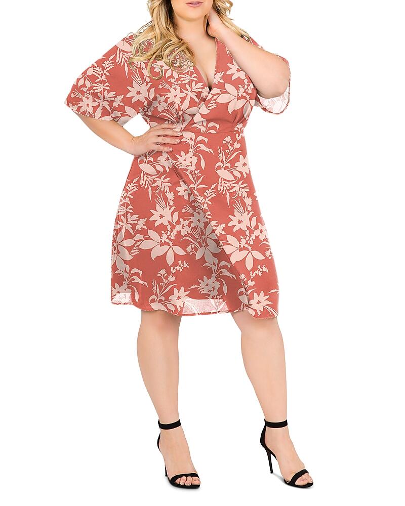 standards & practices Plus Candice Floral Print Wrap Dress Cover