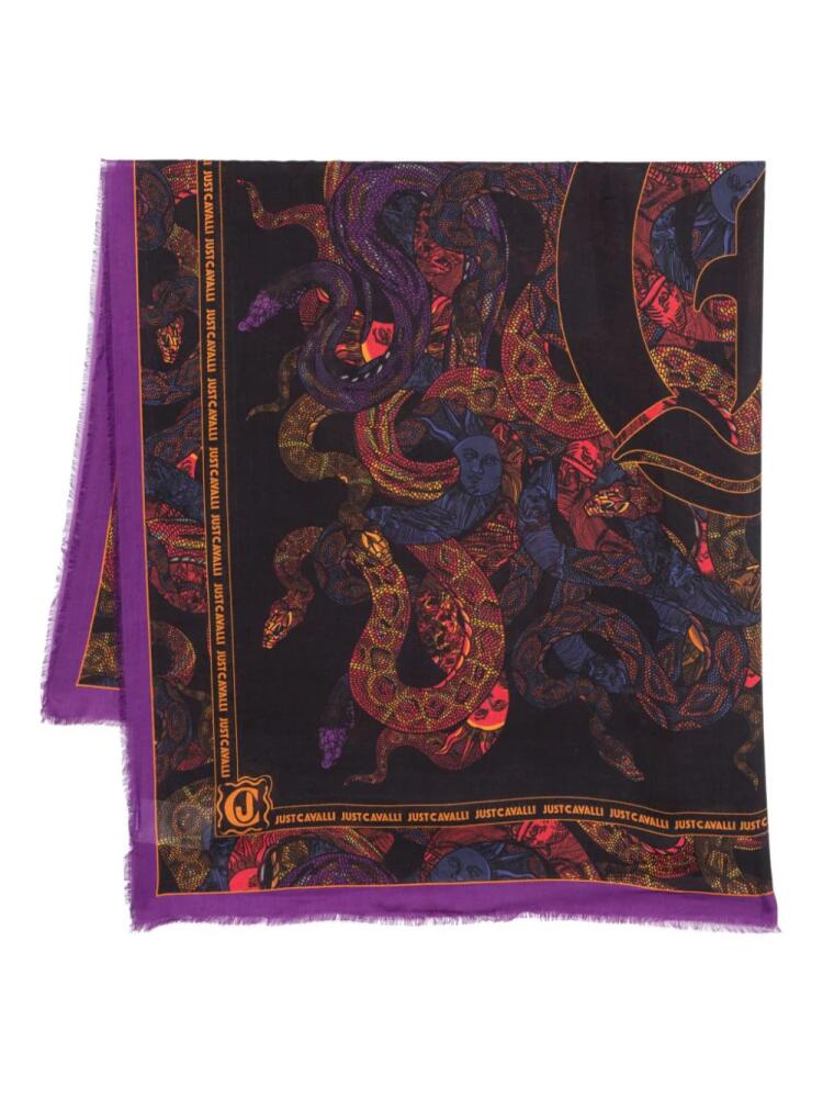 Just Cavalli seasonal-print scarf - Purple Cover