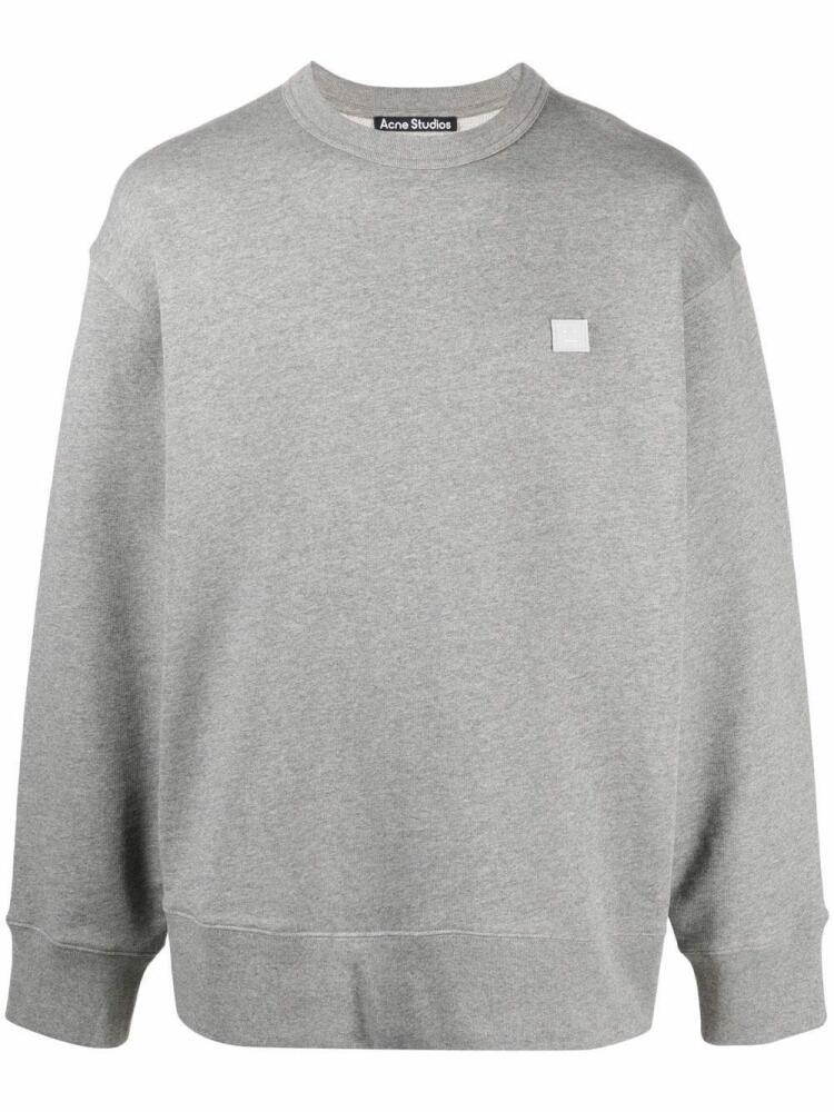 Acne Studios face-patch crew neck sweatshirt - Grey Cover