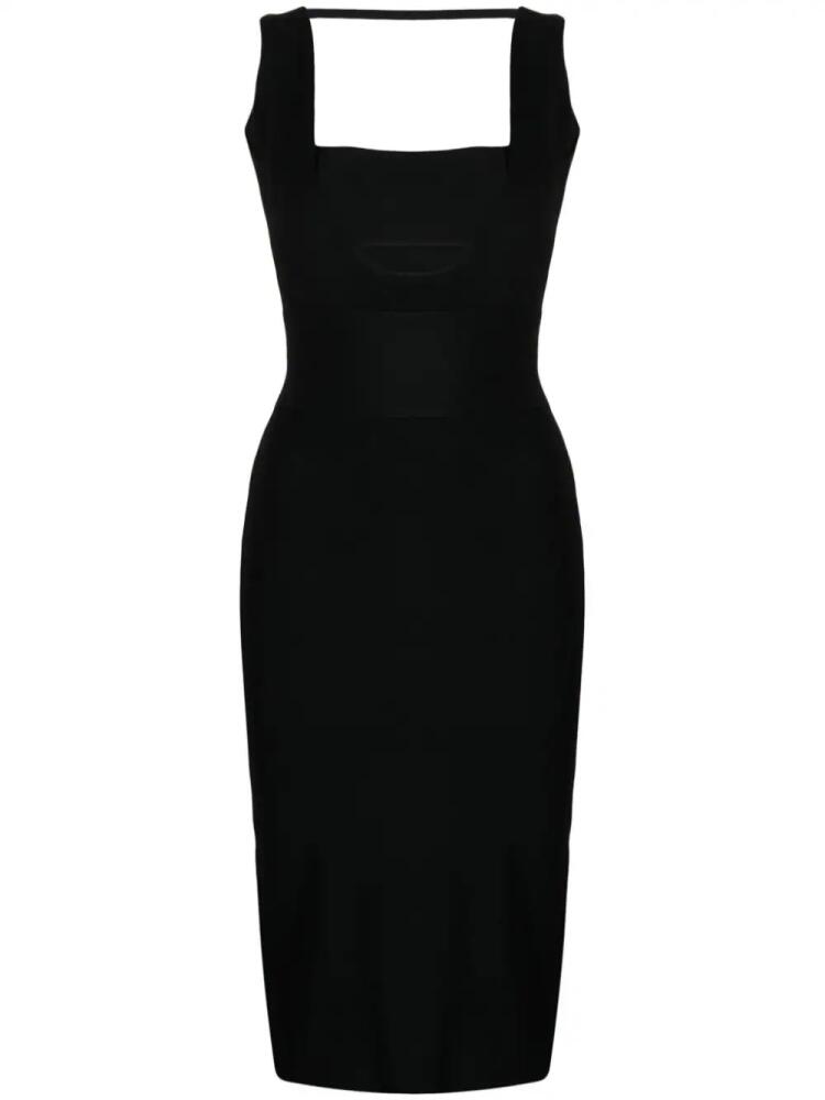 Boyarovskaya square-neck knitted midi dress - Black Cover