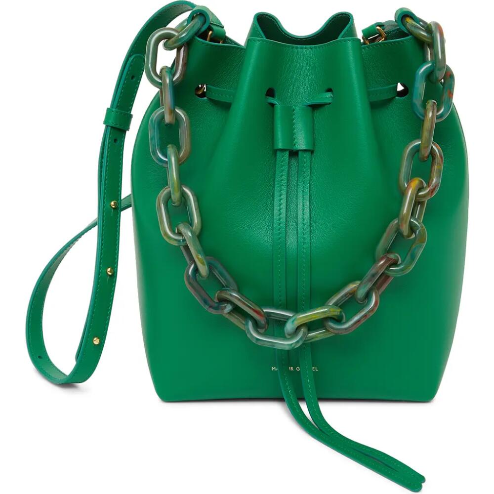 Mansur Gavriel Mini Twist Leather Bucket Bag in Grass Cover