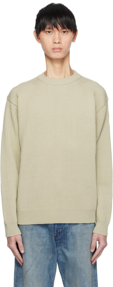 AURALEE Khaki Crewneck Sweater Cover