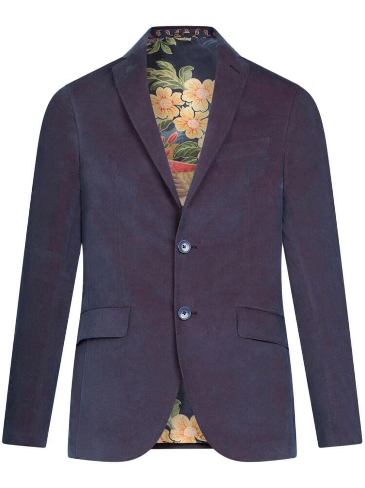 ETRO single-breasted velvet blazer - Blue Cover