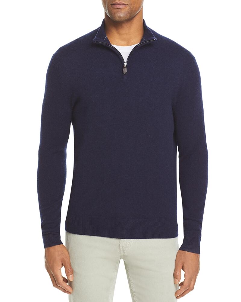 The Men's Store at Bloomingdale's Navy Blue Cashmere Half-Zip Sweater - Exclusive Cover