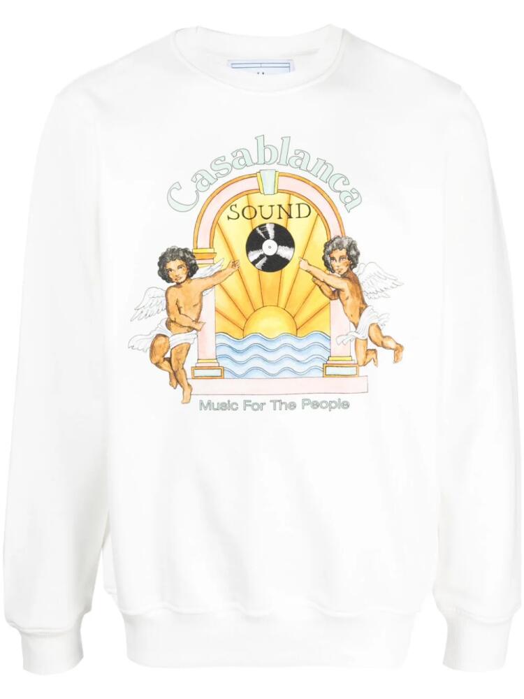 Casablanca Studio de Musique organic-cotton sweatshirt - White Cover